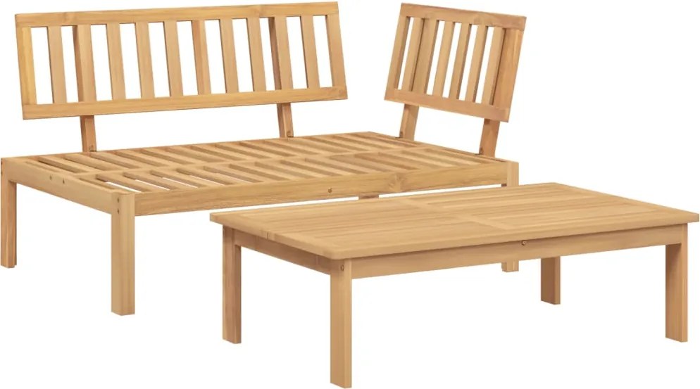 vidaXL 2 részes tömör akácfa kerti raklap ülőgarnitúra