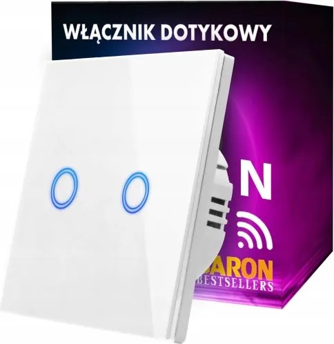 Érintőkapcsoló Wifi kettős Fehér Zn