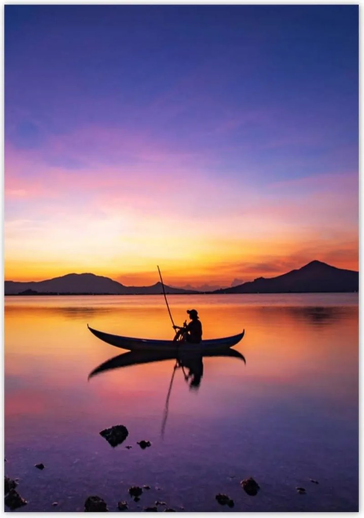 Poszterek 70x100 Esti horgászat naplementekor