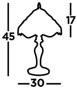 Searchlight EU1287 - Tiffany DRAGONFLY asztali lámpa 1xE27/60W/230V