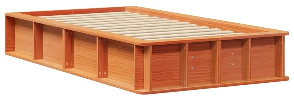 Ágykeret tárolóval Viaszbarna 90 x 190 cm Tömör fa