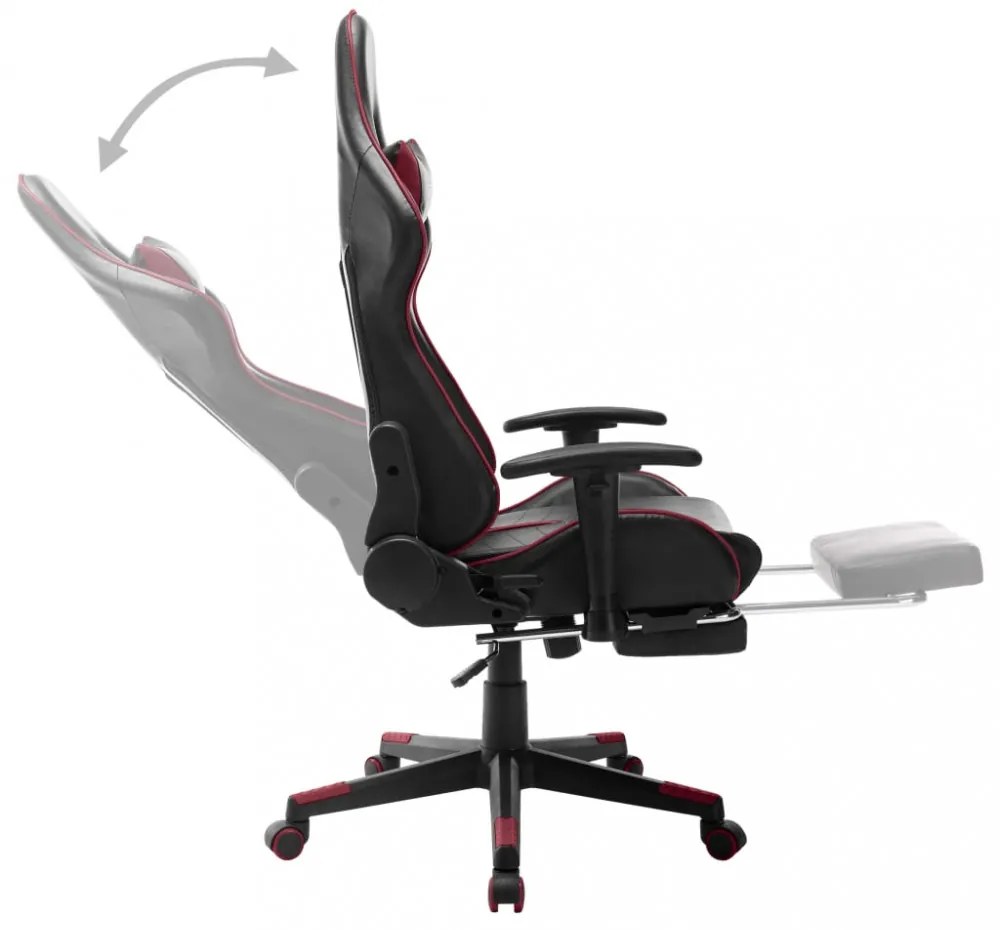 fekete és bordó műbőr gamer szék lábtámasszal