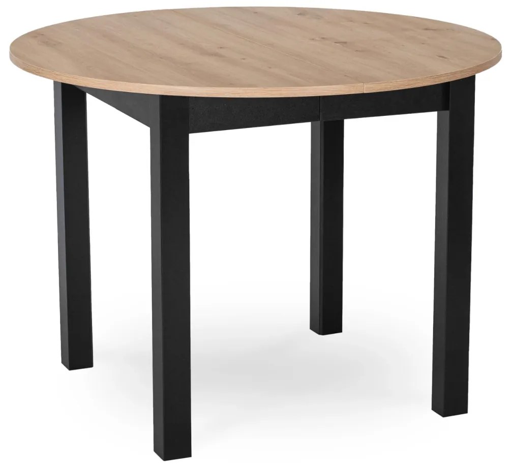 Bővíthető étkezőasztal 102–142 cm Riviera tölgy / fekete színkombinációban – HARRY