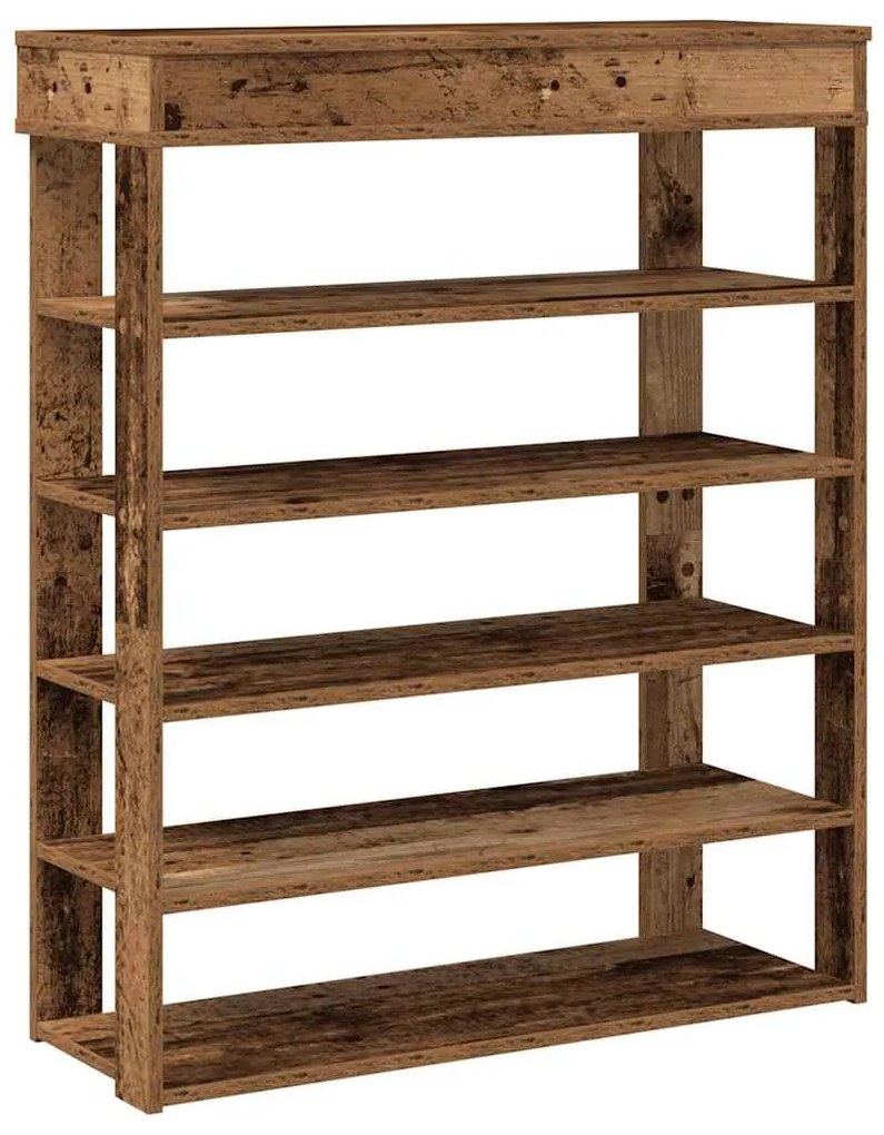 antik fa szerelt fa cipőtartó 80x30x98 cm