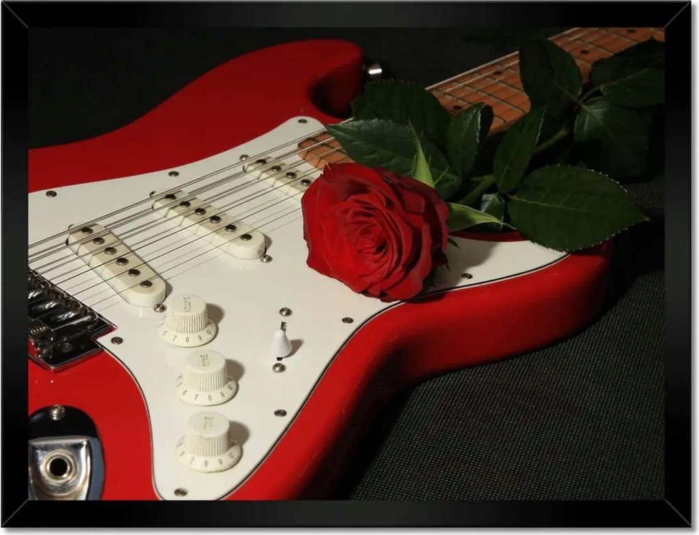 Poszterek keretben 40x30 Elektromos gitár rózsával