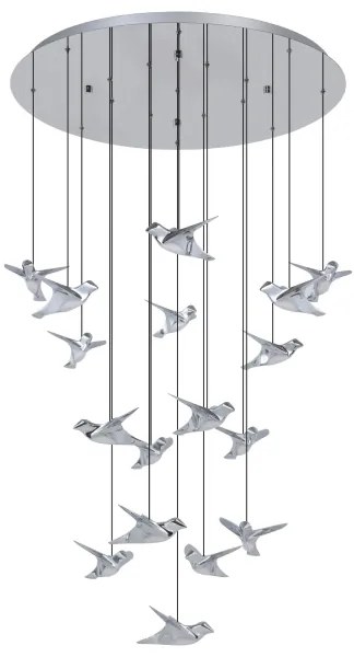 Eglo 390402 - LED Dimmelhető csillár zsinóron PARATEBUENO 17xLED/3W/230V króm