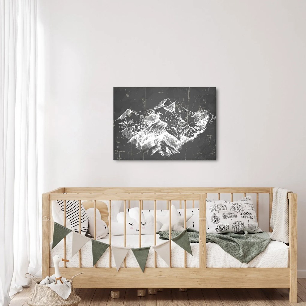 Kép - Hegyek illusztrációja (70x50 cm)