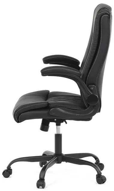 Fekete ökobőr irodai szék hintamechanikával. KA-Y344 BK