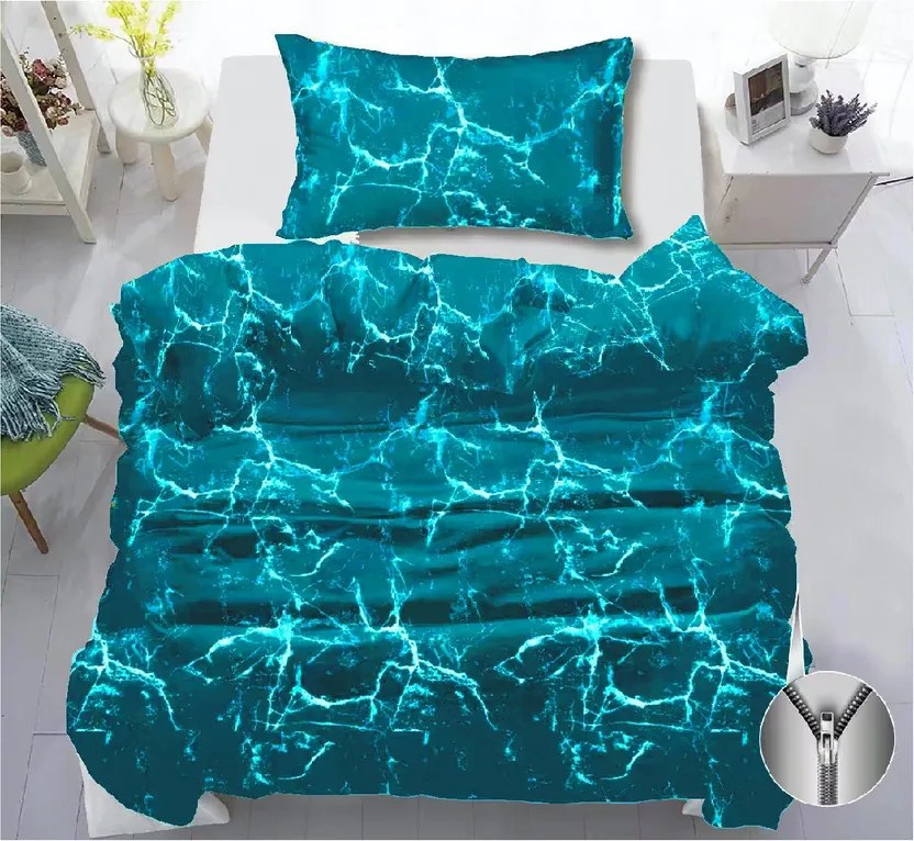 TEMPESTA türkiz pamut ágyneműhuzat Ágyneműhuzat mérete: 70 x 90 cm | 140 x 200 cm