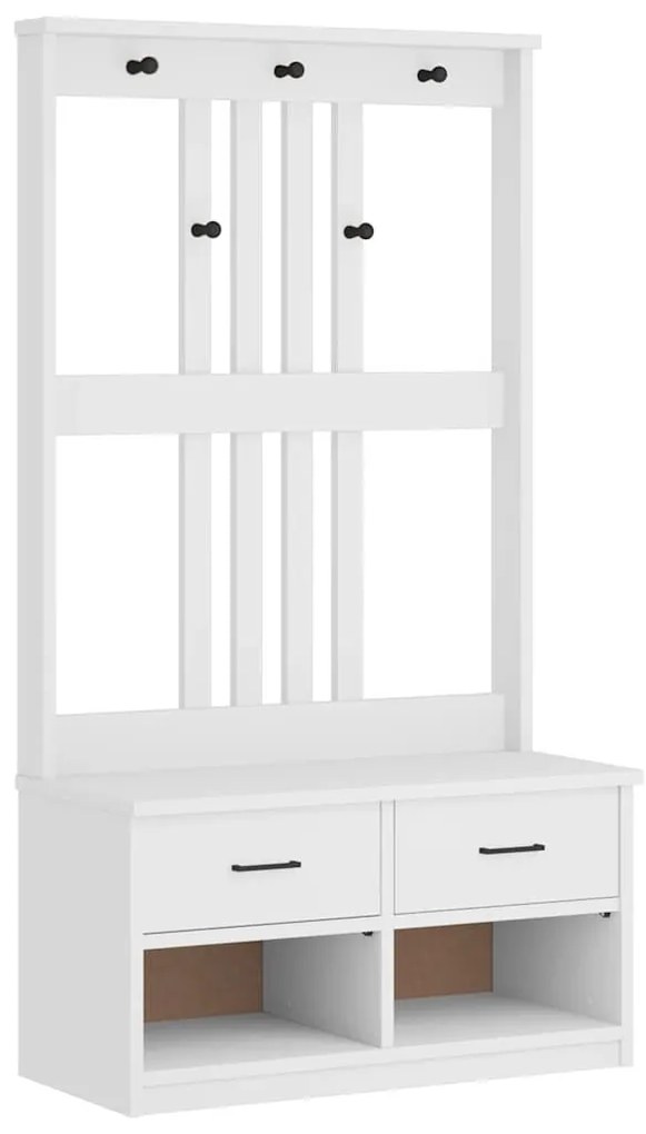 SANDNES tömör fenyőfa előszobafa 87x40x159,5 cm