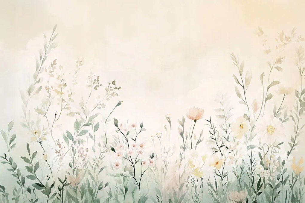 Fotótapéta Flizelina Pasztell Rét Kert Mező Virágok Boho 104x70,5 ragasztó