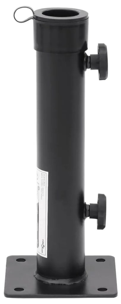 matt fekete acél napernyőtalp rúdhoz Ø38/48 mm