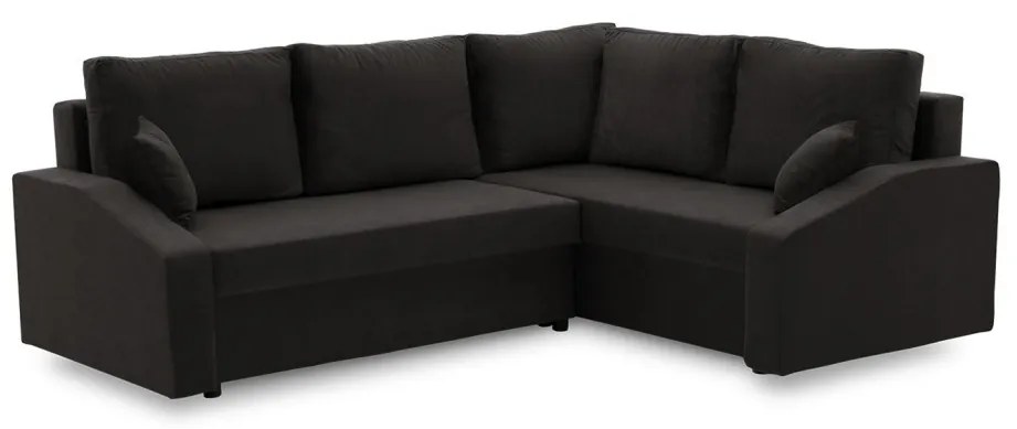 Grande Plus sarokkanapé, jobboldali, szövet anyag, fekete