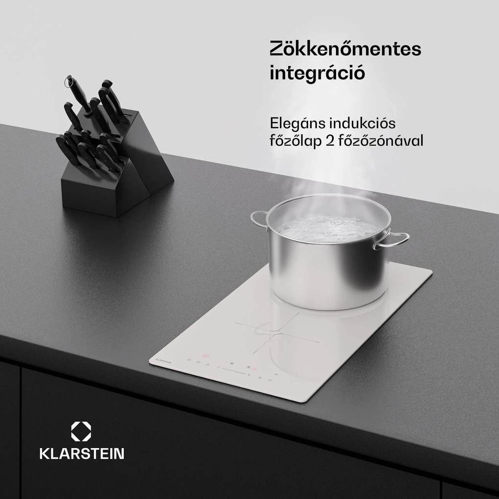 Klarstein PowerGlide indukciós főzőlap | Modern, kompakt és nagy teljesítményű | 2 főzőzóna | 3500 W | 30 cm