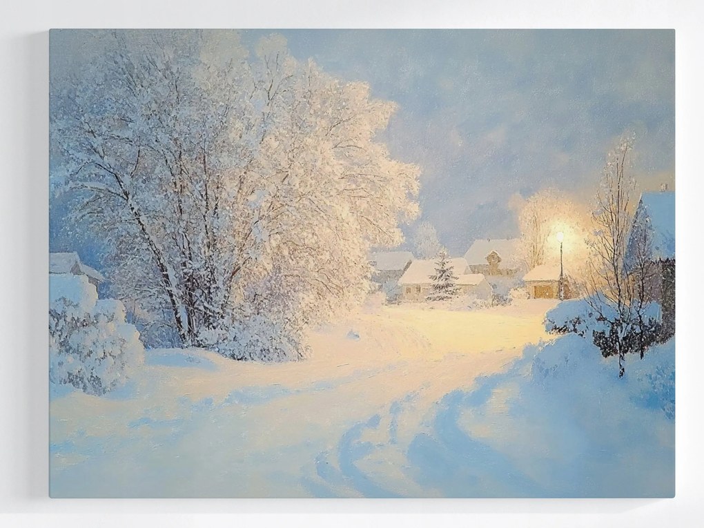 Vászonkép Canvas Tájkép Út Tél Hó Hótaposó 80x60