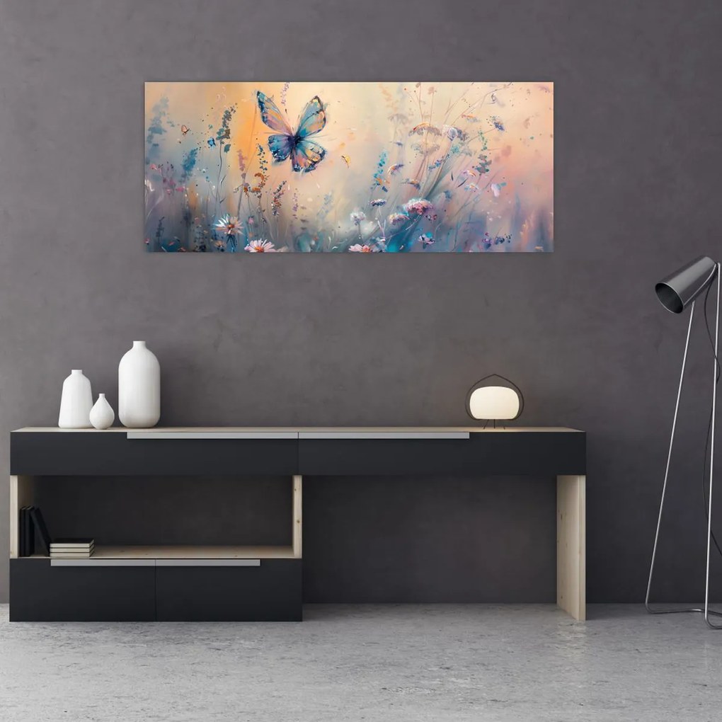 Kép - Rét pillangóval II (120x50 cm)
