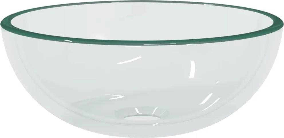 vidaXL átlátszó edzett üveg mosdókagyló 30x12 cm
