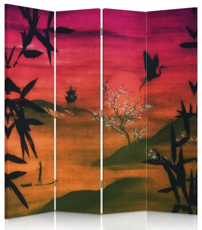 Gario Paraván Japán tájkép Méret: 145 x 170 cm, Kivitelezés: Klasszikus paraván