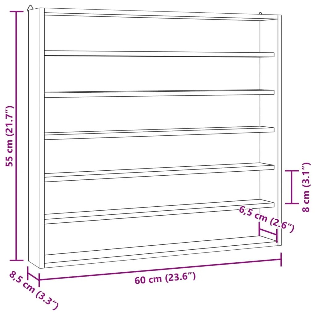 fa gyűjtői vitrin 6 polccal 60x8,5x55cm 60x8,5x55 cm