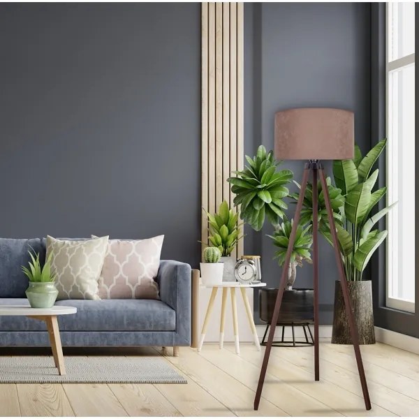 Brilagi - Állólámpa VELVET 1xE27/60W/230V barna/bézs