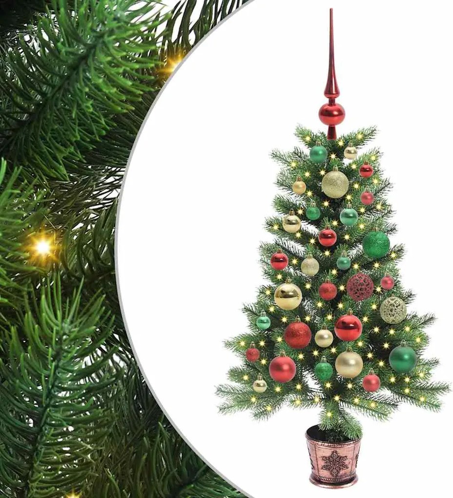 vidaXL Karácsonyfa 150 LED-del állvánnyal Zöld 90 cm PE