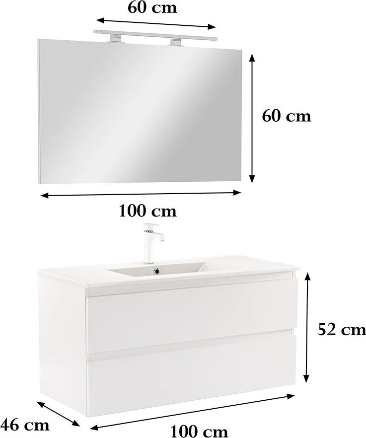 Vario Forte 100 Fürdőszoba komplett szekrény