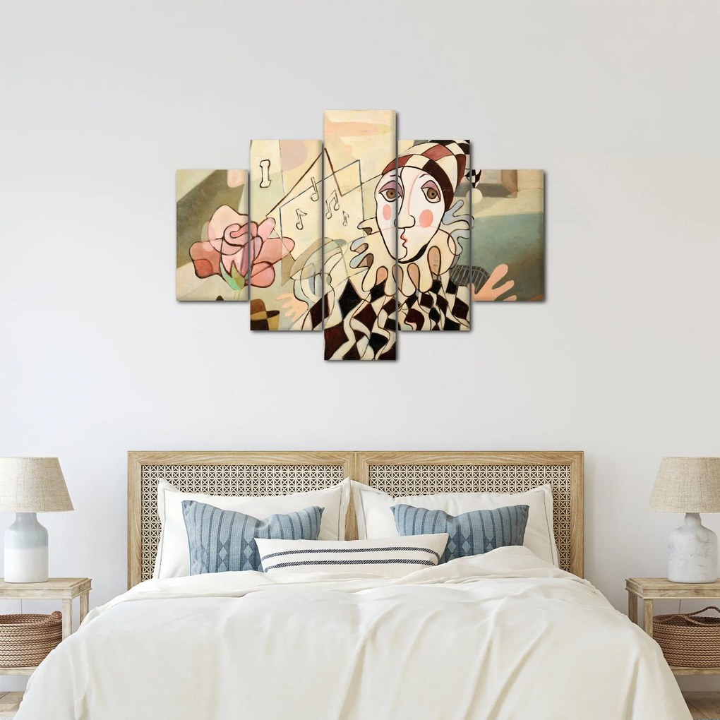 Kép - kubizmus -harlequin and rose (150x105 cm)
