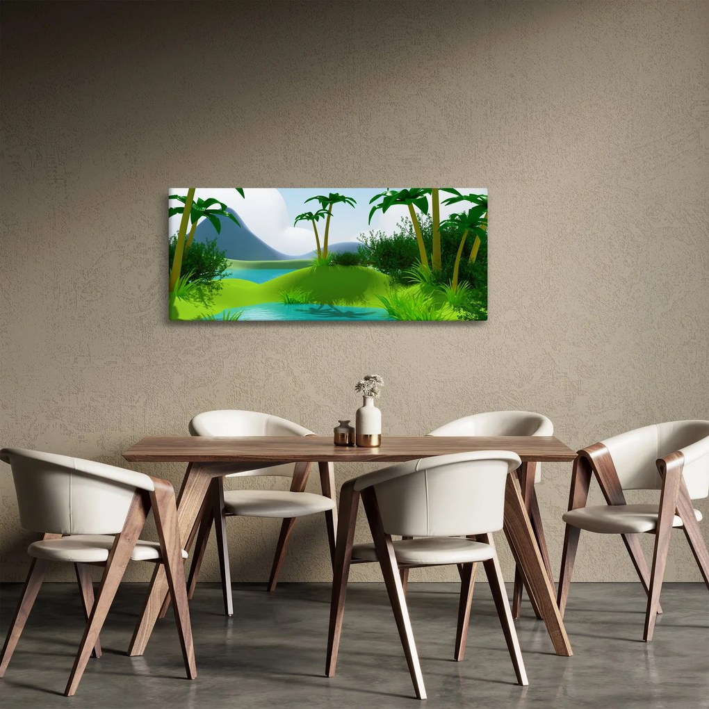 Kép - tavak dzsungelben (120x50 cm)