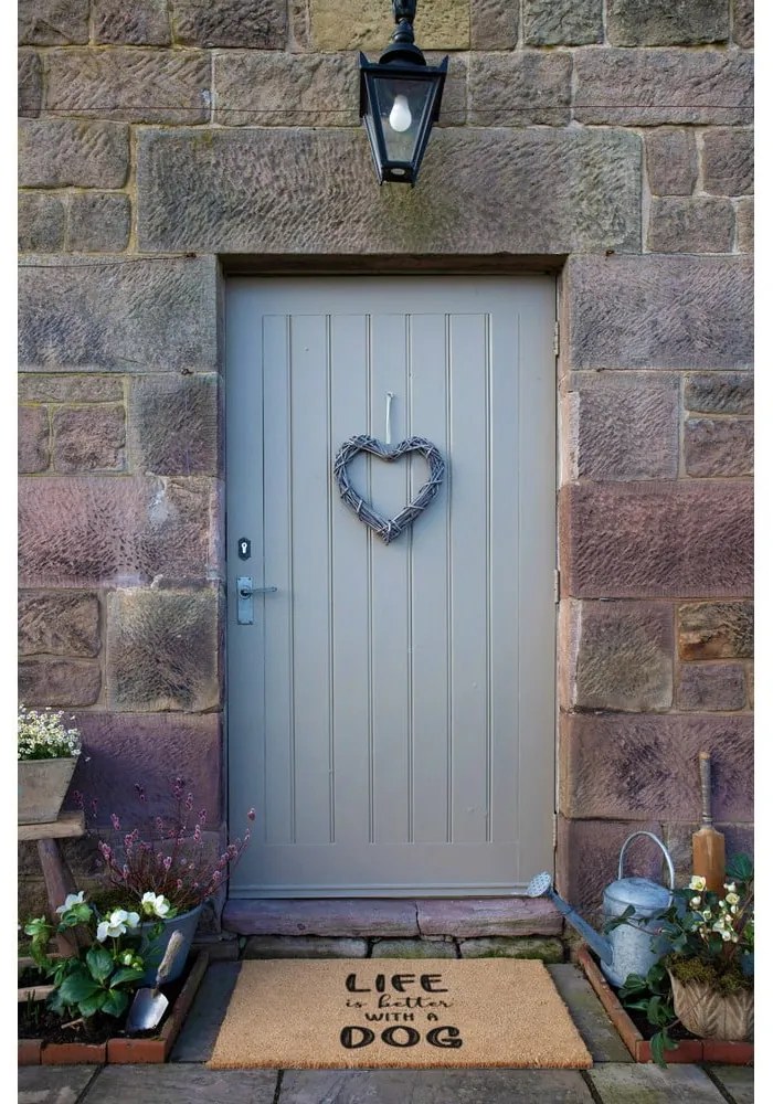 Kókuszrost lábtörlő 40x60 cm Life Is Better With a Dog – Artsy Doormats