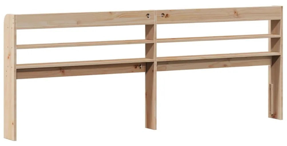 tömör fenyőfa fejtámla polcokkal 180 cm