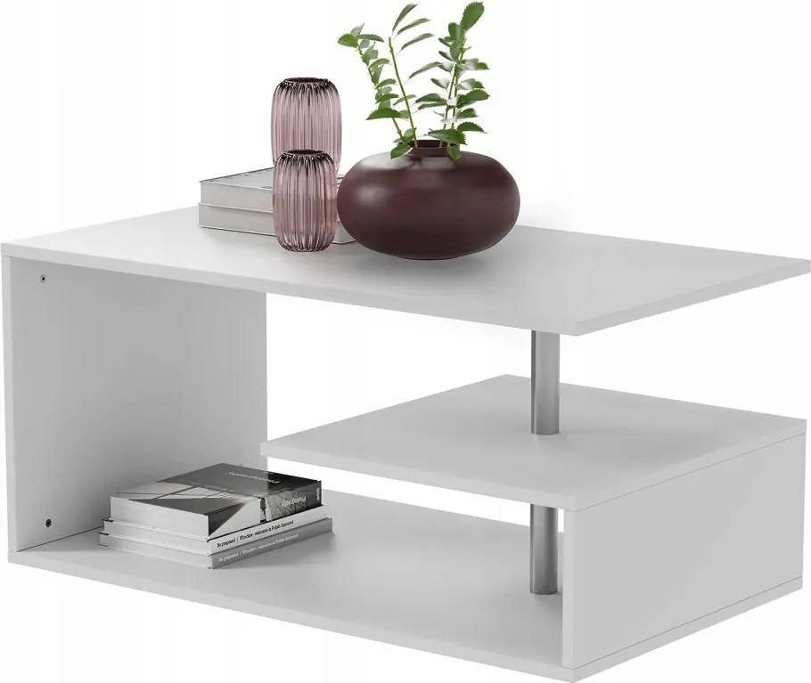 Dohányzóasztal Miadomodo JG95733 téglalap alakú 90 x 50 x 41cm fehér