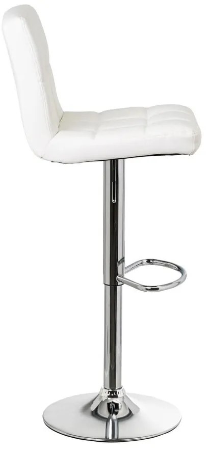 Fehér bőr utánzat állítható magasságú bárszék szett 2 db-os (ülésmagasság 93 cm) – Casa Selección