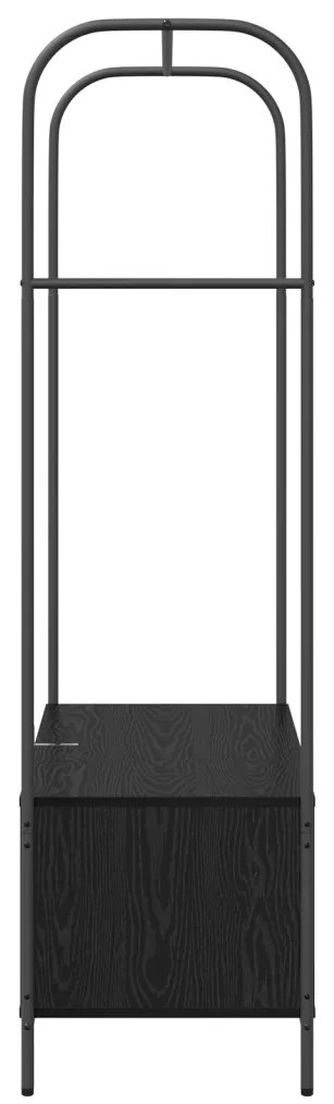 Ruhatartó polcokkal fekete tölgy 100x44x160 cm