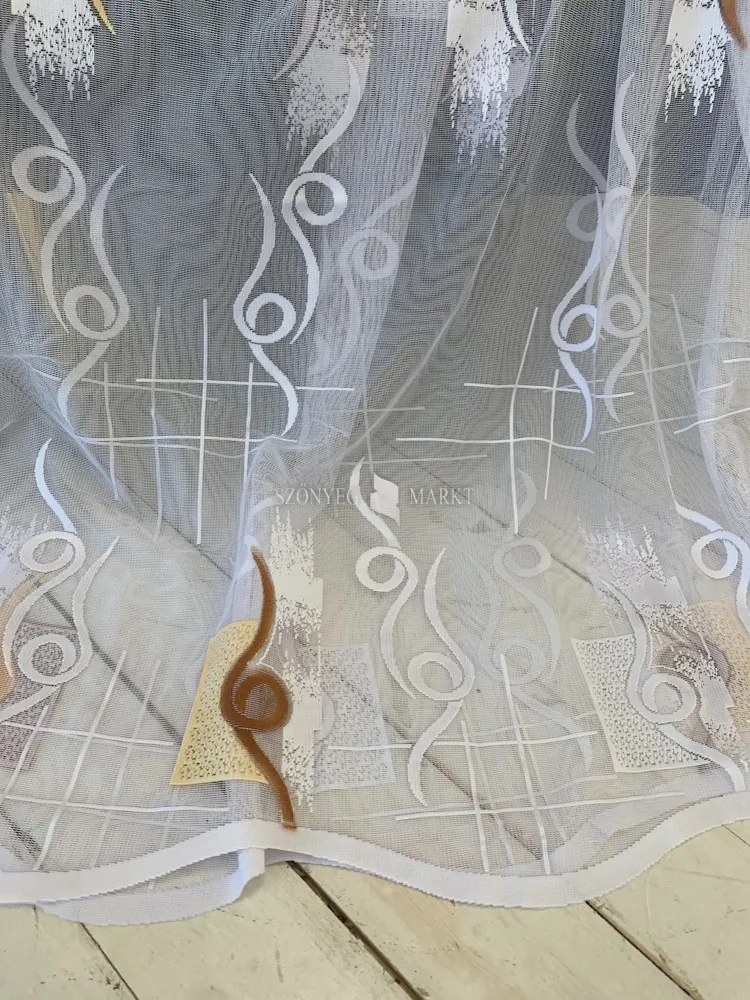 Kész függöny barna-fehér mintával 300x250 cm