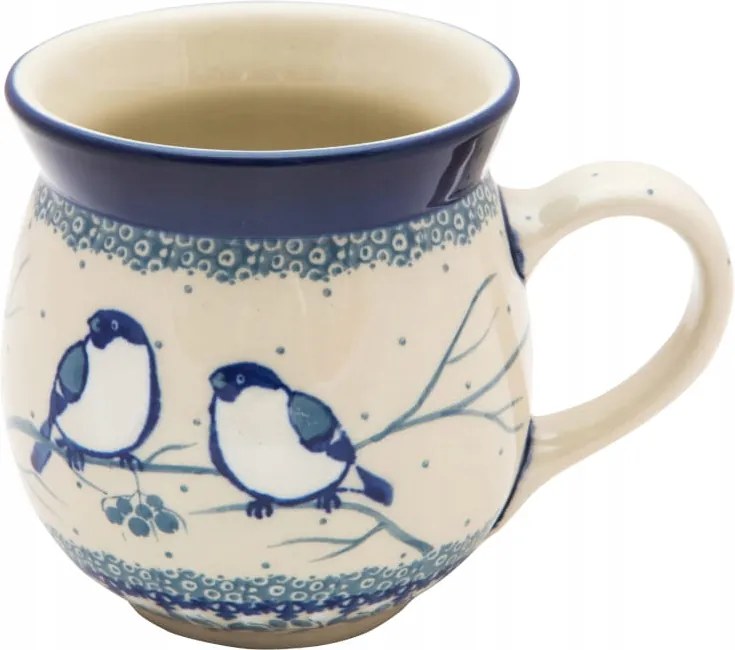 Cseh bögre 470 ml Művészi kerámia Bolesławiec egyedi U4830 Gile