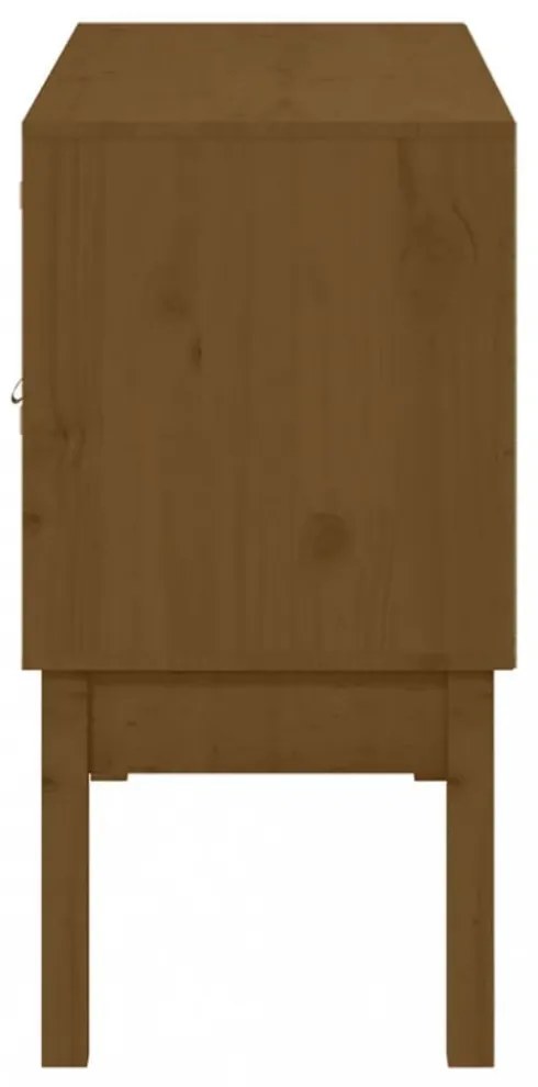 mézbarna tömör fenyőfa tálalószekrény 110 x 40 x 78 cm