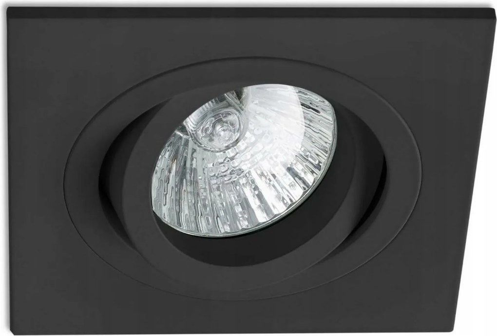 Faro Radón Sq süllyesztett fekete mennyezeti lámpa 92x92 mm GU10 IP20