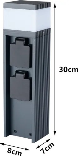 Brilagi -Kültéri lámpa 2 db SCHUKO aljzattal PILLAR 1xG9/11W/230V IP44 antracit