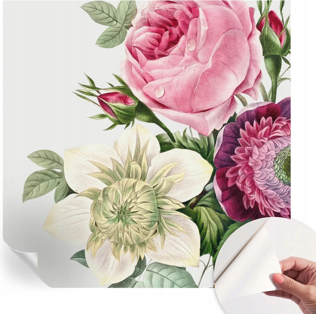 Öntapadós Dekoratív Fotótapéta Hálószobába Virágos csokor 250x250 cm