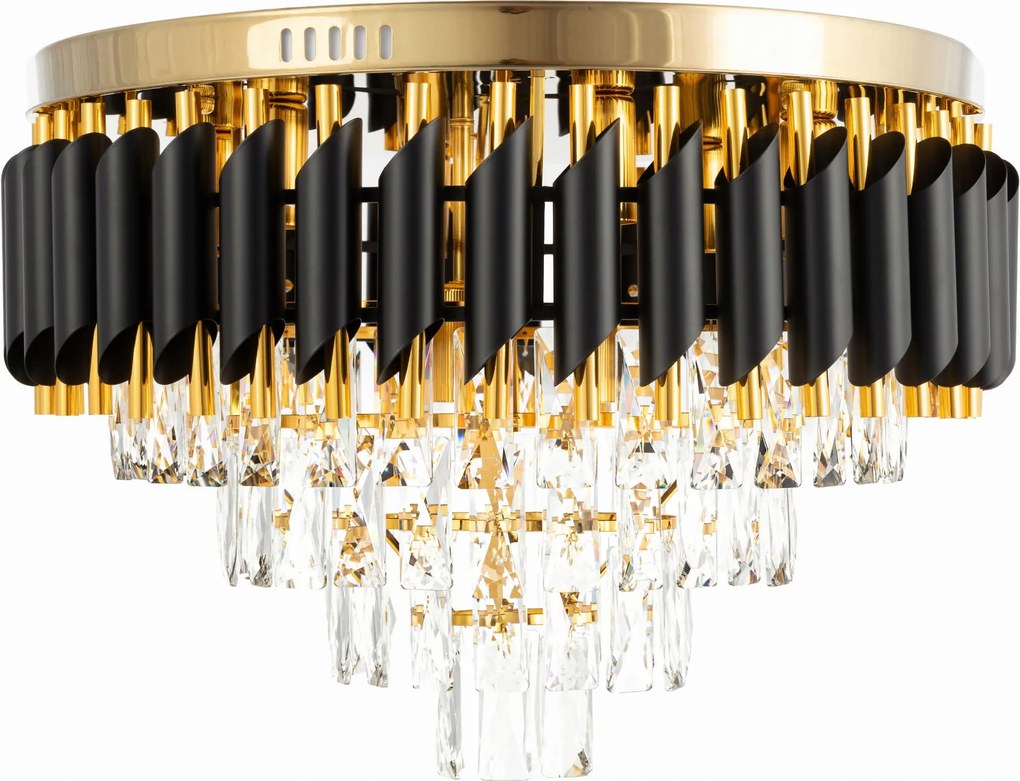 Kristály mennyezeti lámpa nagy plafon 52cm Luxury black WSC032 Glamour