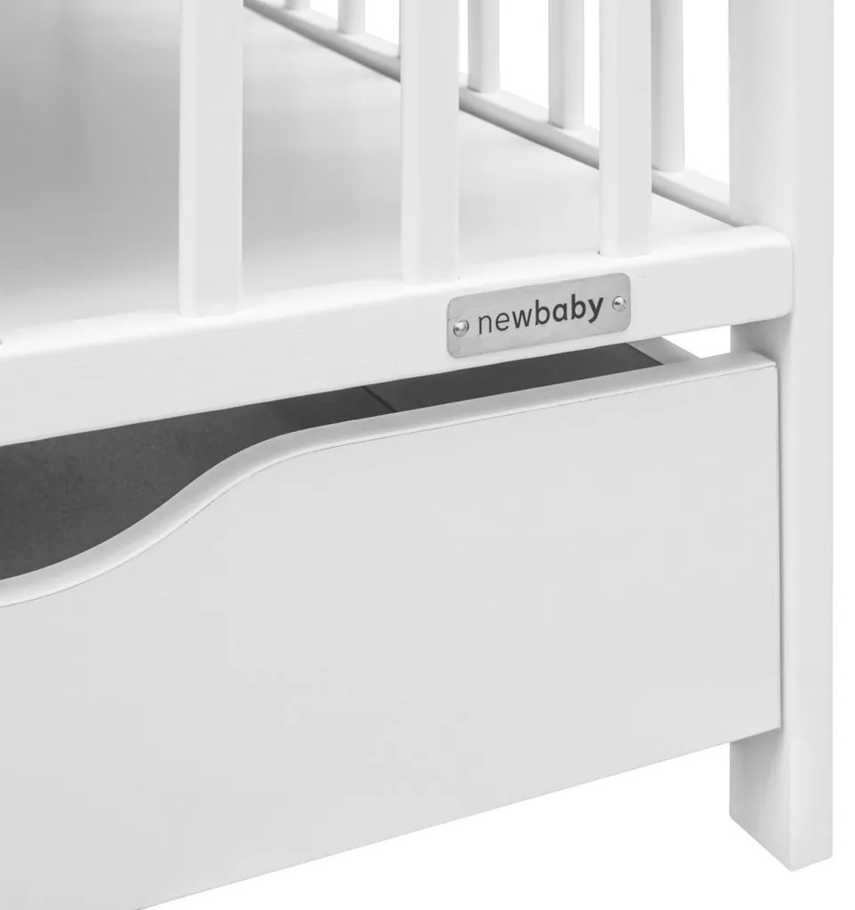 Gyerek kiságy fiókkal New Baby BASIC fehér