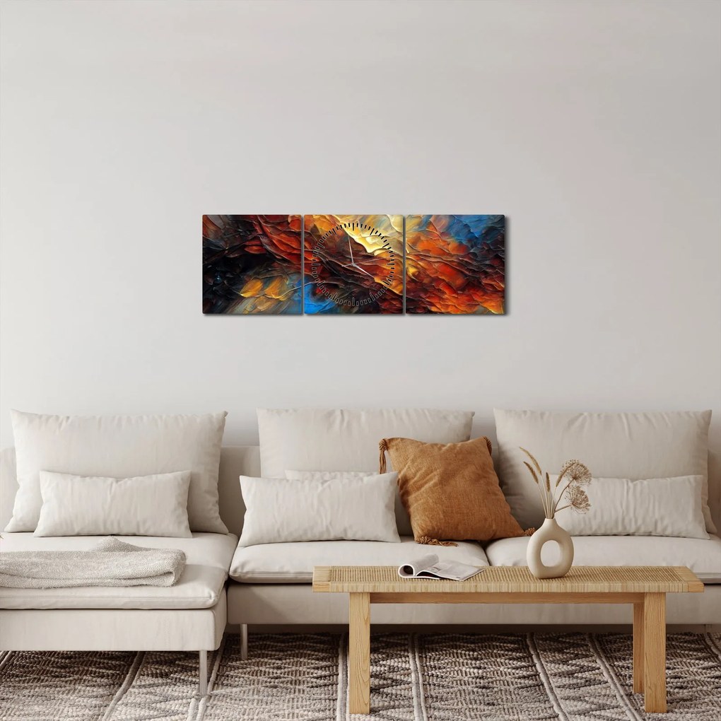 Kép - Színes textúra (órával) (90x30 cm)