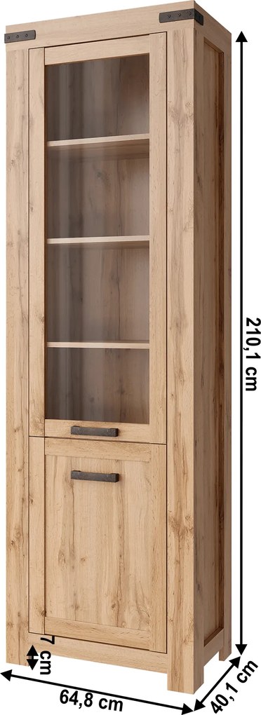 Vitrin 1D1W, wotan tölgy, MORATIZ