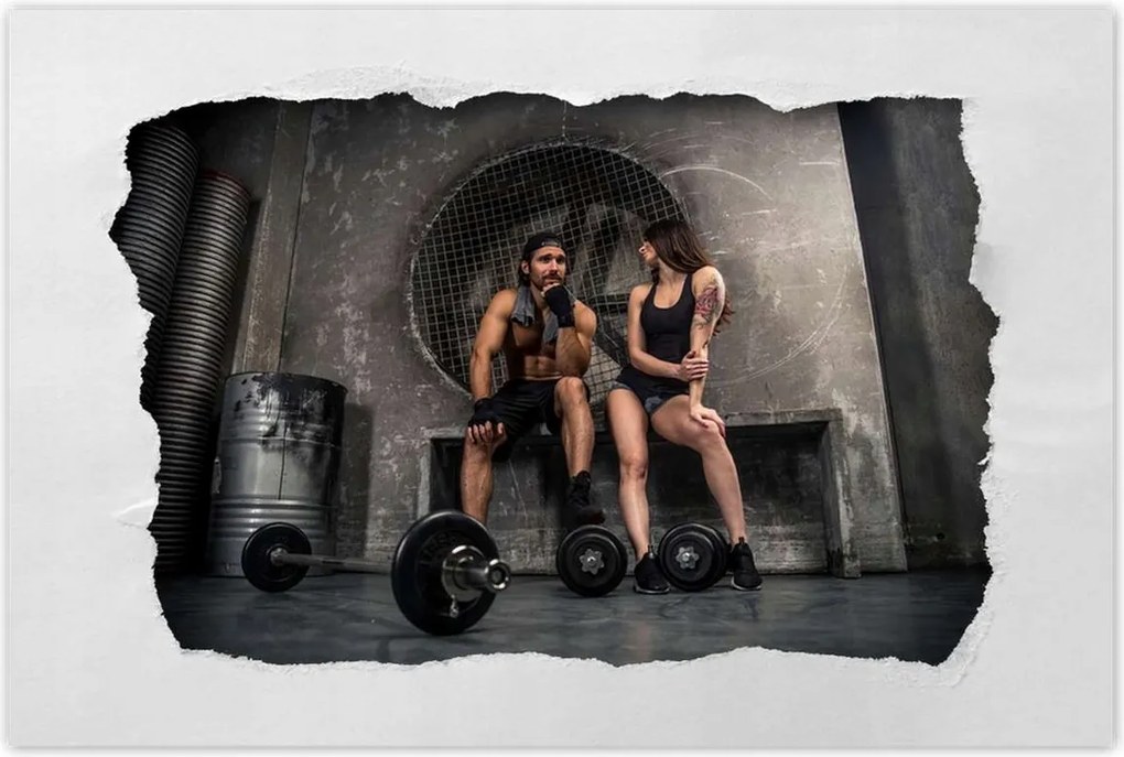 Poszterek 120x80 Szerelmes pár az edzőteremben