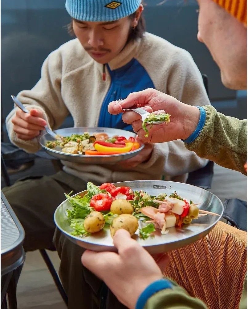 Ezüstszínű rozsdamentes acél étkező villa szett 4 db-os Spork – Black + Blum