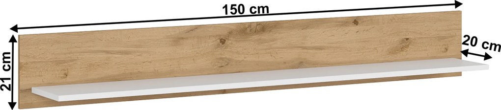 Polc 150, fehér, VILGO