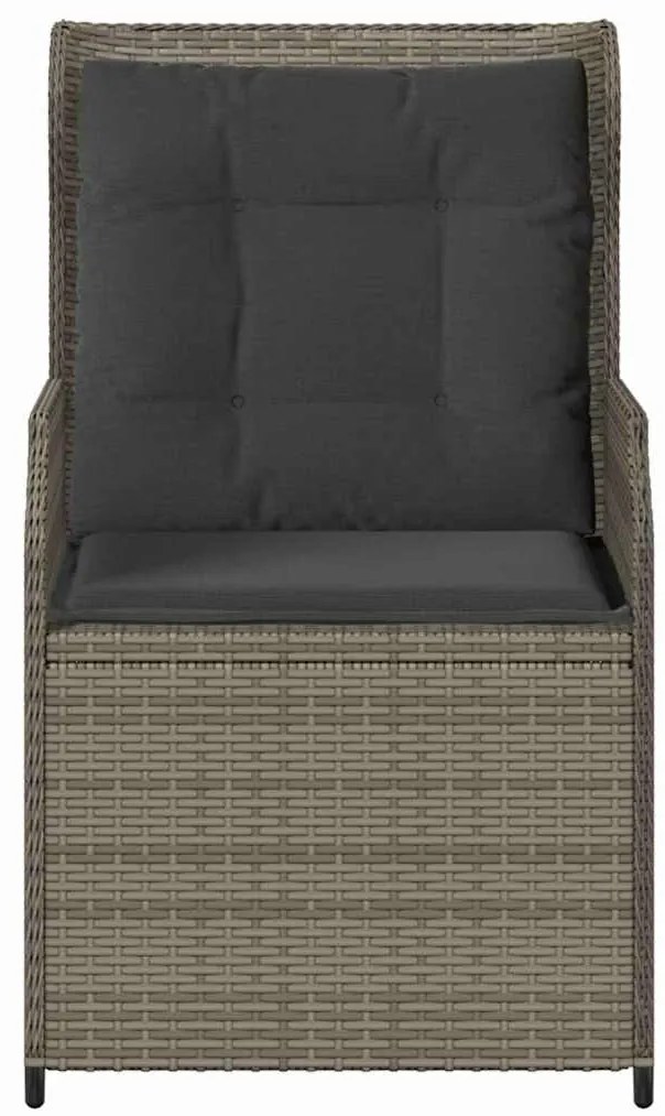 Kerti pad párnával 2 pcs Szürke Poli rattan