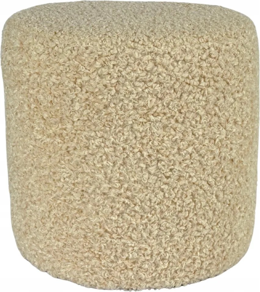 Kerek puff rolf teddy bouclé bárány bézs szín