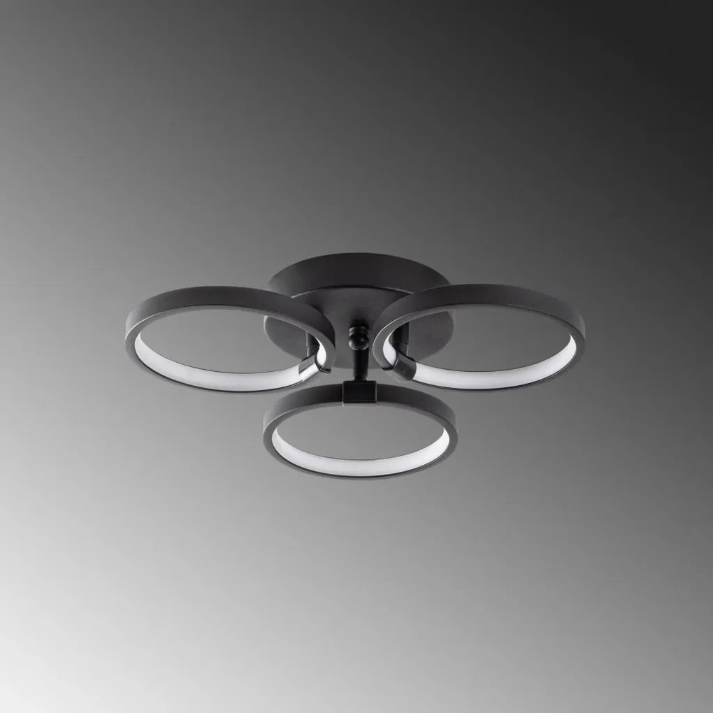 Halka-13310 fekete fém LED függőlámpa, 37 x 32 cm