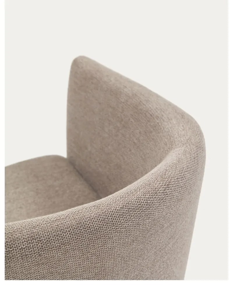 Bézs kárpitozott karfás étkezőfotel Harlan – Kave Home